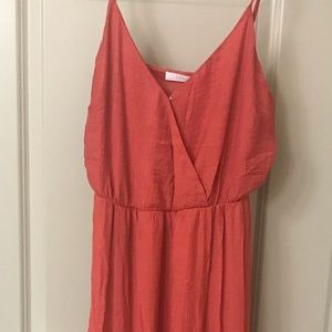 Never worn, coral, bohemian style dress.